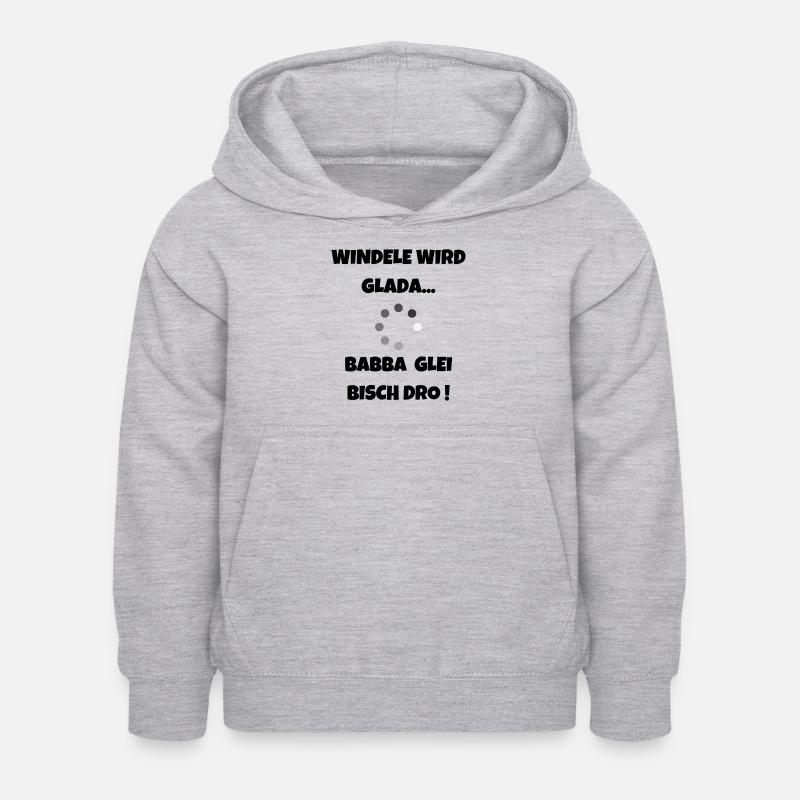 Für schwäbische Eltern - Windel wird Glada - Kinder Hoodie - Hellgrau meliert