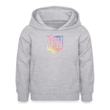 Vegan Living - Kids Hoodie - light heather grey - Front - AI Model Kid Female (0cm)