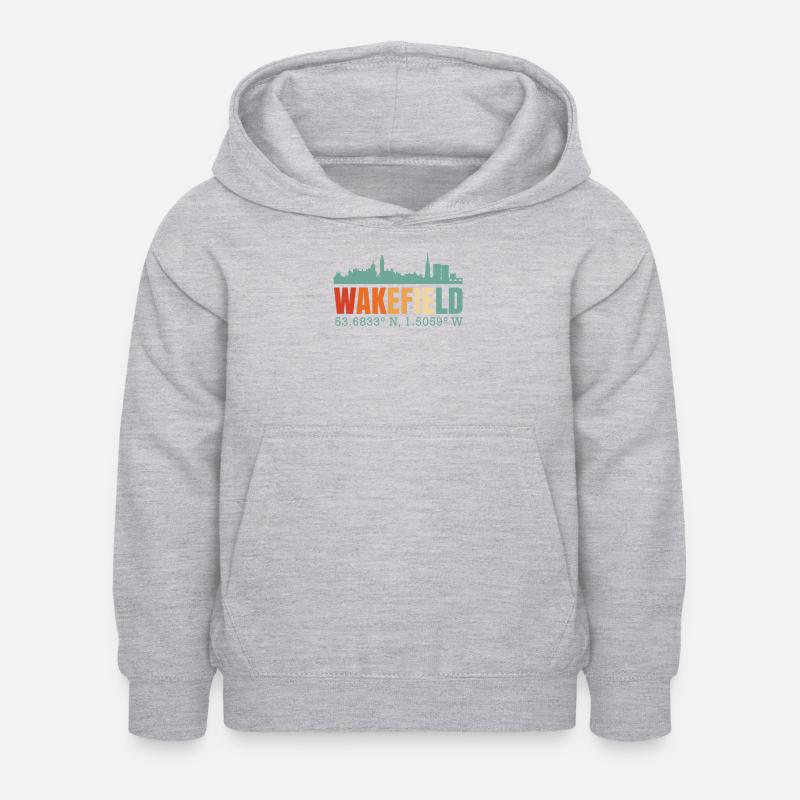Wakefield Royaume-Uni Skyline - Sweat à capuche Enfant - gris clair chiné