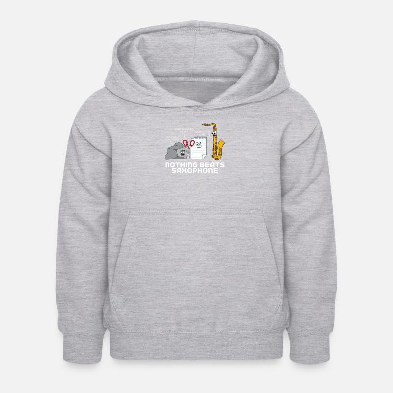 Saxophones - Sweat à capuche Enfant - gris clair chiné