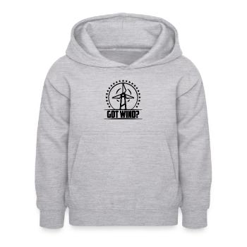 Got Wind aime le technicien en turbines d’énergie renouvelable - Sweat à capuche Enfant - gris clair chiné - Devant - AI Model Kid Female (0cm)