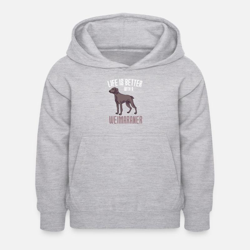 Weimaraner - Felpa con cappuccio per bambini - grigio chiaro melange