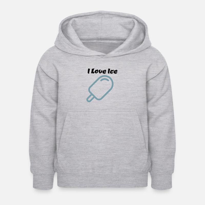 Glace, amour - Sweat à capuche Enfant - gris clair chiné
