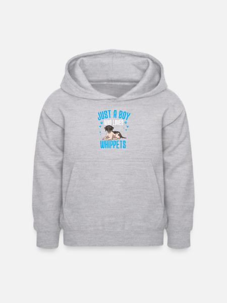 Whippet - Kinder Hoodie - Hellgrau meliert