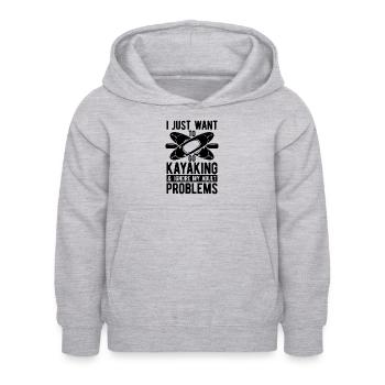 Je veux juste aller faire du kayak nautique Kayak Amateur de kayak - Sweat à capuche Enfant - gris clair chiné - Devant - AI Model Kid Female (0cm)