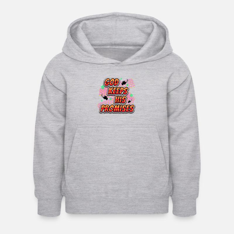 Dieu tient ses promesses - Sweat à capuche Enfant - gris clair chiné