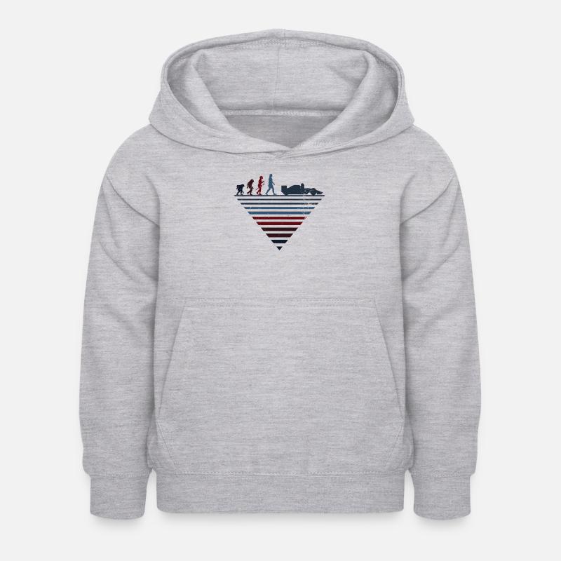 Human Evolution - Klassiske billøp - Hettegenser for barn - lysgrå melert