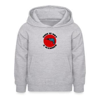 This is Not a Hammer | Drill Pun - Kids Hoodie - light heather grey - Front - AI Model Kid Female (0cm)