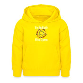Satan Belzébuth Diable Gothique Pentagramme Mystique - Sweat à capuche Enfant - jaune - Devant - AI Model Kid Female (0cm)