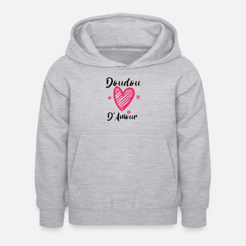 Doudou D Amour Cadeaux St Valentin - Sweat à capuche Enfant - gris clair chiné