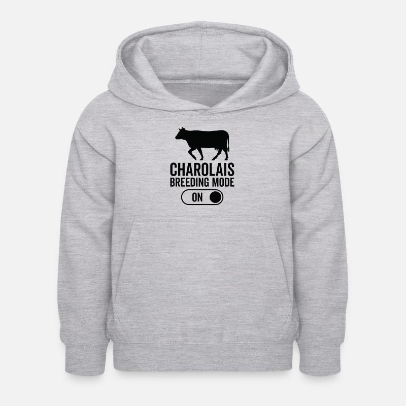 Mode d’élevage de vaches activé - Charolais - Sweat à capuche Enfant - gris clair chiné