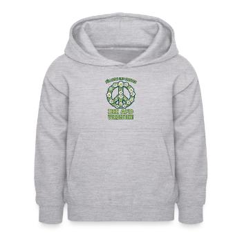 AfD verbieten - mit Liebe für Frieden gegen rechts - Kinder Hoodie - Hellgrau meliert - Vorne - AI Model Kid Female (0cm)