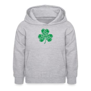 Blühendes Kleeblatt - Kinder Hoodie - Hellgrau meliert - Vorne - AI Model Kid Female (0cm)