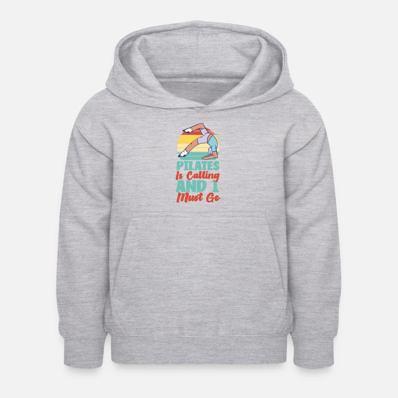 Instructeur de Pilates Professeur Rétro - Sweat à capuche Enfant - gris clair chiné