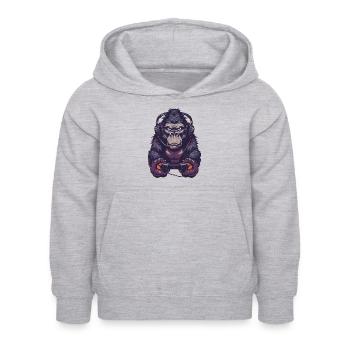 Gorilla Videospiel - Kinder Hoodie - Hellgrau meliert - Vorne - AI Model Kid Female (0cm)