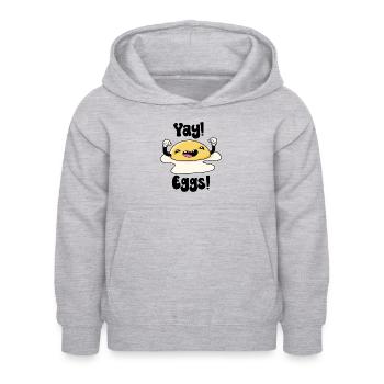 Yay Eggs - Kids Hoodie - light heather grey - Front - AI Model Kid Female (0cm)