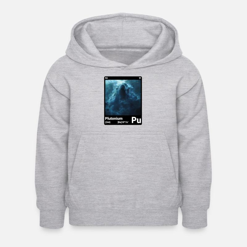 AI am Plutonium (bk) mode périodique nerd - Sweat à capuche Enfant - gris clair chiné