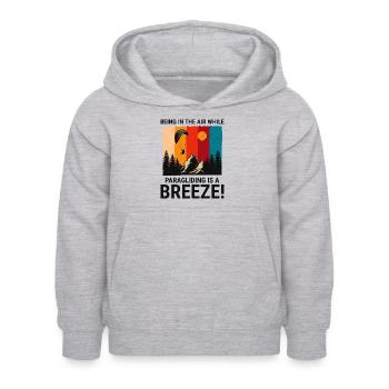 Paragliding Pilot Paraglider Adventures Breeze - Kids Hoodie - light heather grey - Front - AI Model Kid Female (0cm)