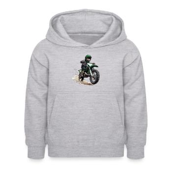 Motocross et moto tout-terrain - Sweat à capuche Enfant - gris clair chiné - Devant - AI Model Kid Female (0cm)