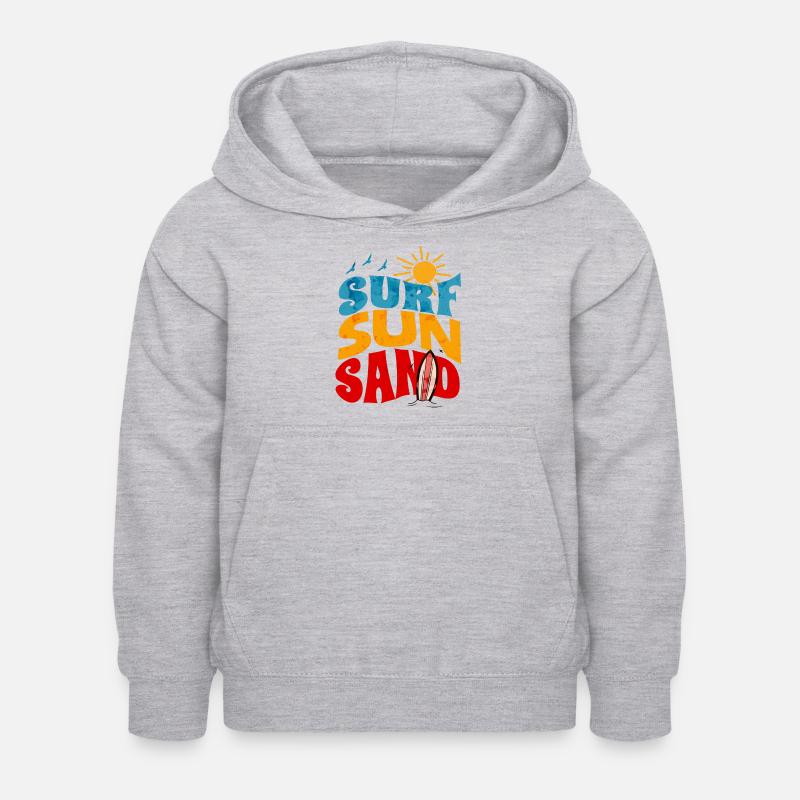 Surf Soleil Sable Rétro Vie de plage - Sweat à capuche Enfant - gris clair chiné