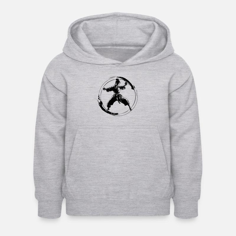 Karate Donna Silhouette - Felpa con cappuccio per bambini - grigio chiaro melange