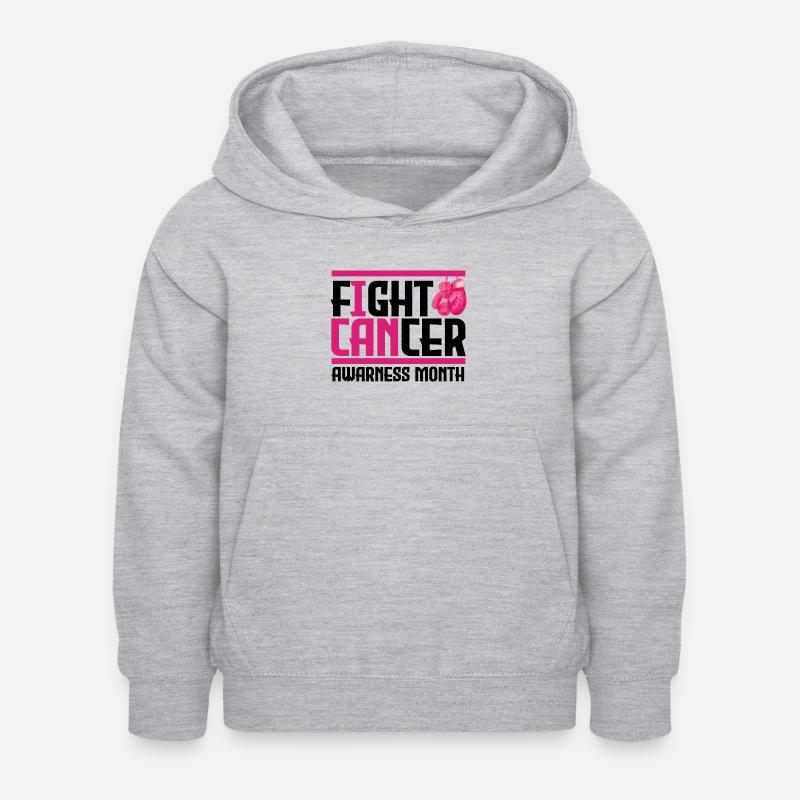 Krebs bekämpfen. Monat des Bewusstseins. - Kinder Hoodie - Hellgrau meliert
