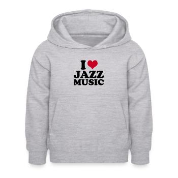 I Love Jazz Music - Kinder Hoodie - Hellgrau meliert - Vorne - AI Model Kid Female (0cm)