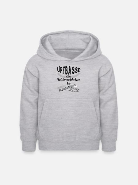 Uffbasse Achtung Heizer - Kinder Hoodie - Hellgrau meliert