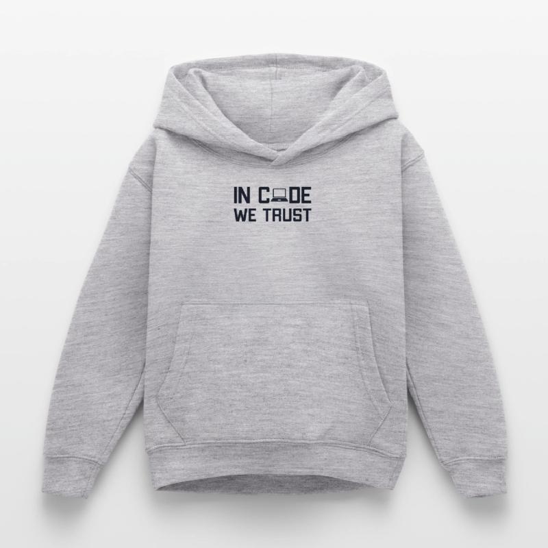 In Code We Trust Full Stack Coder Software Kids Hoodie