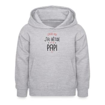 Ich kann nicht, ich habe es mit meinem Opa vermasselt. Geschenkidee - Kinder Hoodie - Hellgrau meliert - Vorne - AI Model Kid Female (0cm)