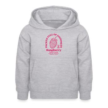 Himbeer-Ernährung - Kinder Hoodie - Hellgrau meliert - Vorne - AI Model Kid Female (0cm)