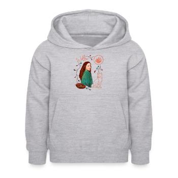 "Ein Mädchen Namens Willow" Willow Mit Fuchs Rufus - Kinder Hoodie - Hellgrau meliert - Vorne - AI Model Kid Female (0cm)
