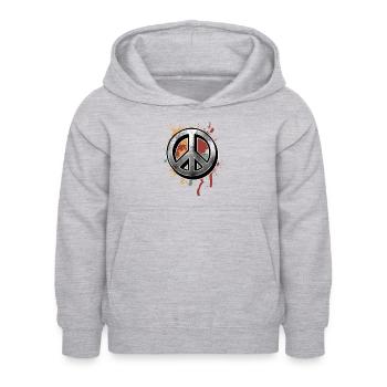 Signe de paix - Sweat à capuche Enfant - gris clair chiné - Devant - AI Model Kid Female (0cm)