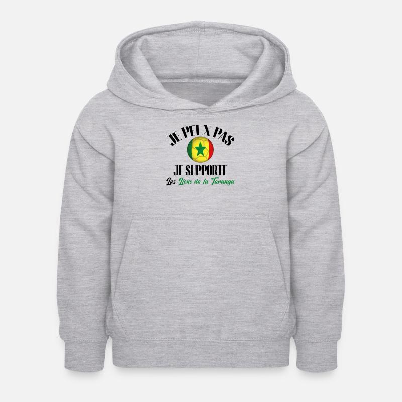 je supporte les lion de la teranga. Sénégal - Sweat à capuche Enfant - gris clair chiné