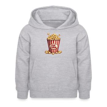 Popcorn Kostüm Fasching Karneval Kinder - Kinder Hoodie - Hellgrau meliert - Vorne - AI Model Kid Female (0cm)