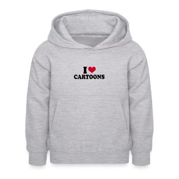 J’adore les dessins animés - Sweat à capuche Enfant - gris clair chiné - Devant - AI Model Kid Female (0cm)