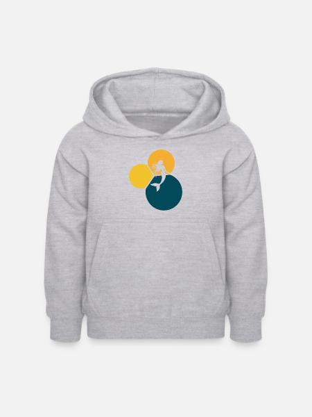 Seekuh Neptun Flosse - Kinder Hoodie - Hellgrau meliert