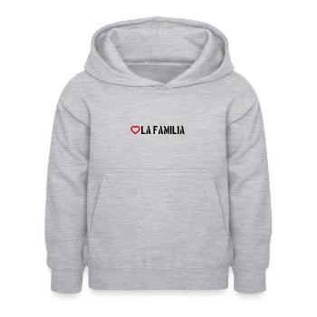 La Familia Herz - Kinder Hoodie - Hellgrau meliert - Vorne - AI Model Kid Female (0cm)