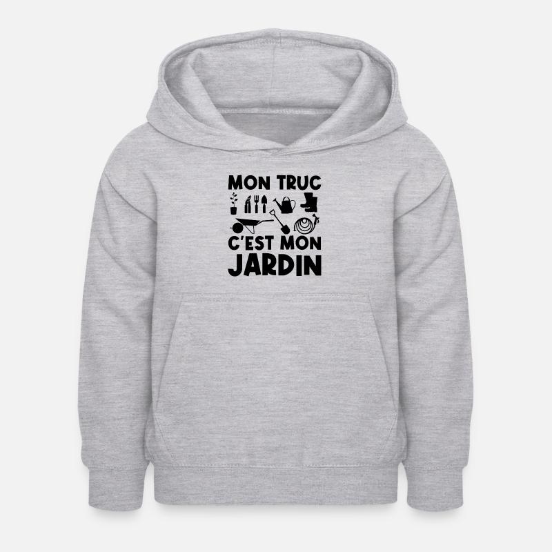Mon truc c'est mon jardin - Sweat à capuche Enfant - gris clair chiné