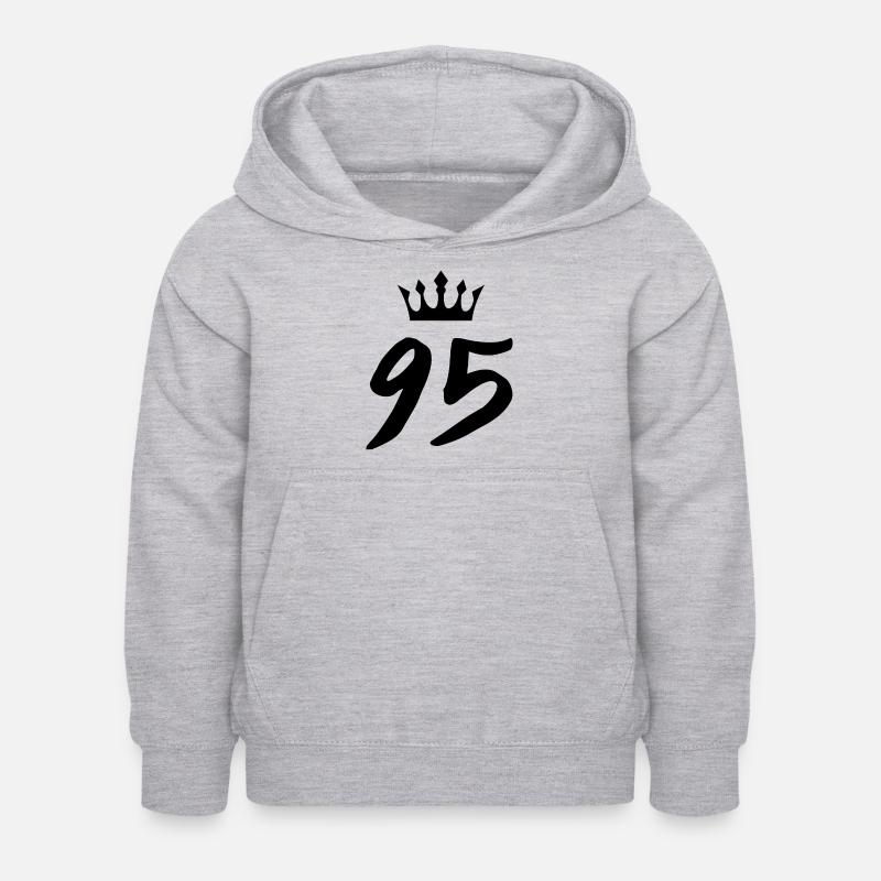 95 Couronne numérique - Sweat à capuche Enfant - gris clair chiné