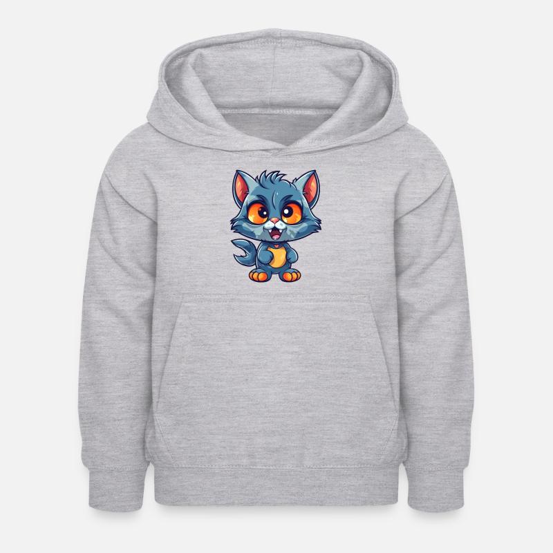Les chats sont cool - Sweat à capuche Enfant - gris clair chiné