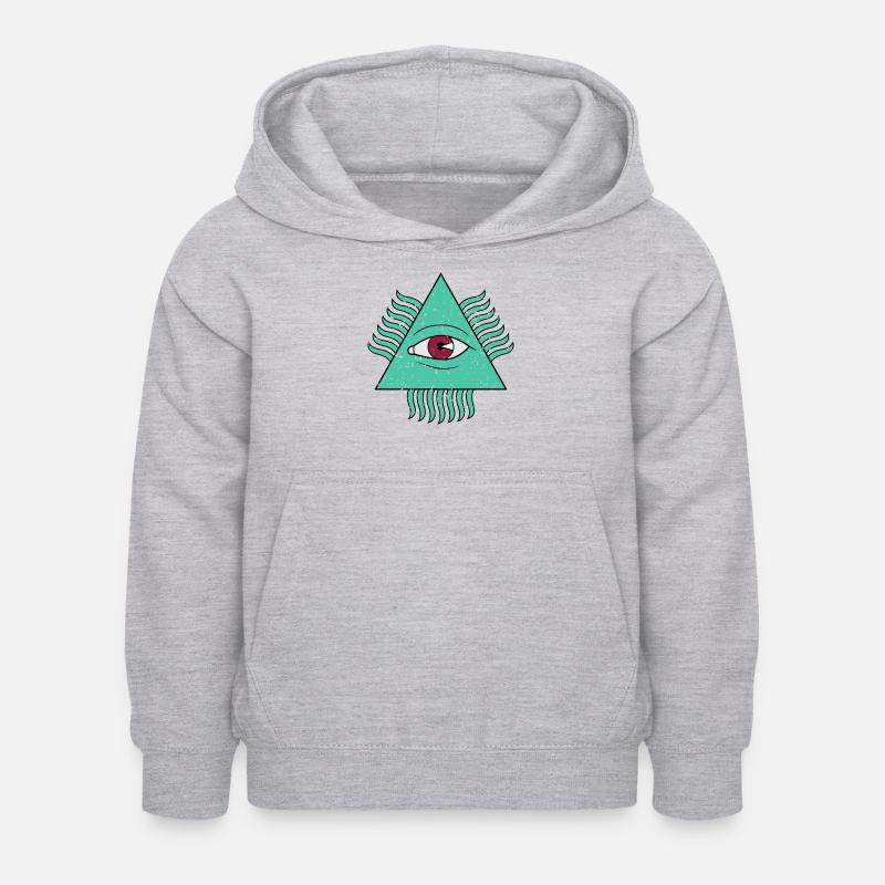 Pyramide Auge - Kinder Hoodie - Hellgrau meliert