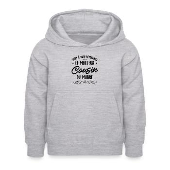 Le Meilleur Cousin Du Monde Anniversaire Cousin - Sweat à capuche Enfant - gris clair chiné - Devant - AI Model Kid Female (0cm)