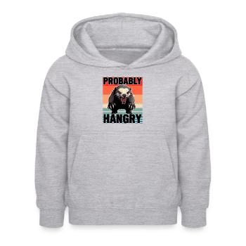 Honey Badger Probably Hangry - Kids Hoodie - light heather grey - Front - AI Model Kid Female (0cm)