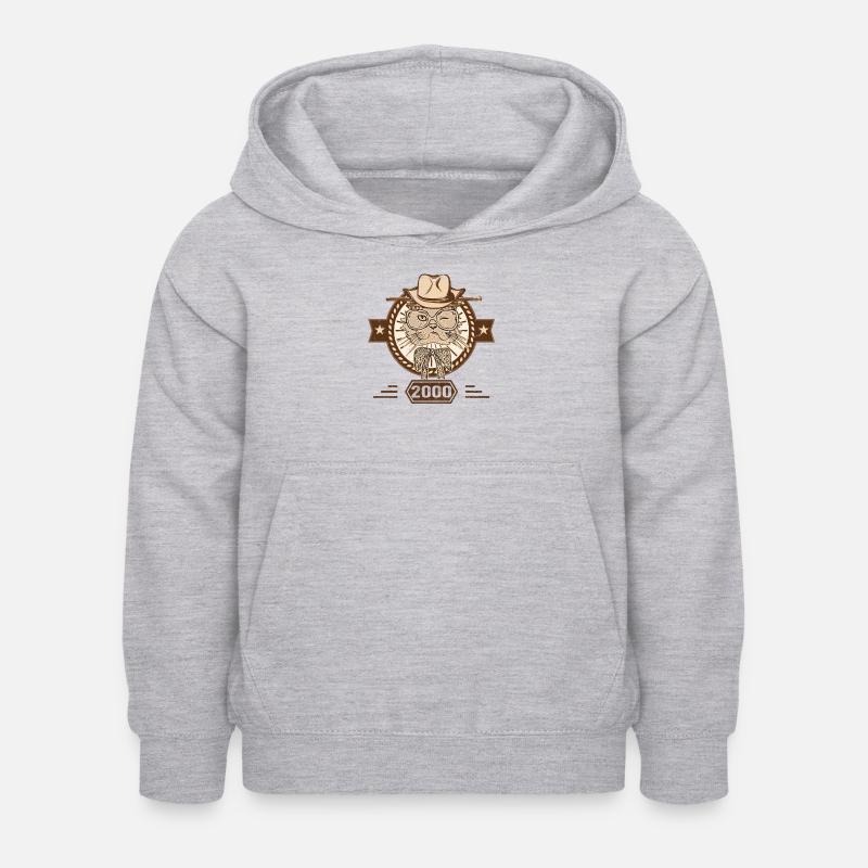 2000 | Geburtstagsgeschenk | Katzenliebhaber - Kinder Hoodie - Hellgrau meliert