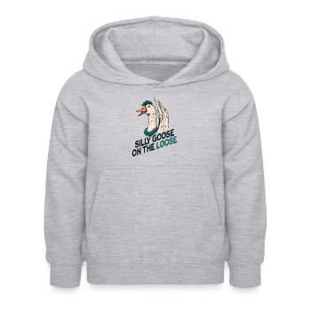 Die Dumme Gans Auf Freiem Fuß - Kinder Hoodie - Hellgrau meliert - Vorne - AI Model Kid Female (0cm)