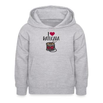 Batucada-Trommel-Humor - Kinder Hoodie - Hellgrau meliert - Vorne - AI Model Kid Female (0cm)
