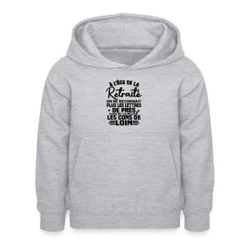 à l âge de la retraité - Sweat à capuche Enfant - gris clair chiné - Devant - AI Model Kid Female (0cm)