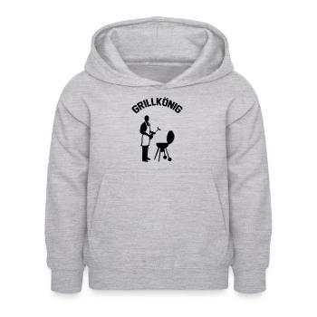 grillkönig - Kinder Hoodie - Hellgrau meliert - Vorne - AI Model Kid Female (0cm)