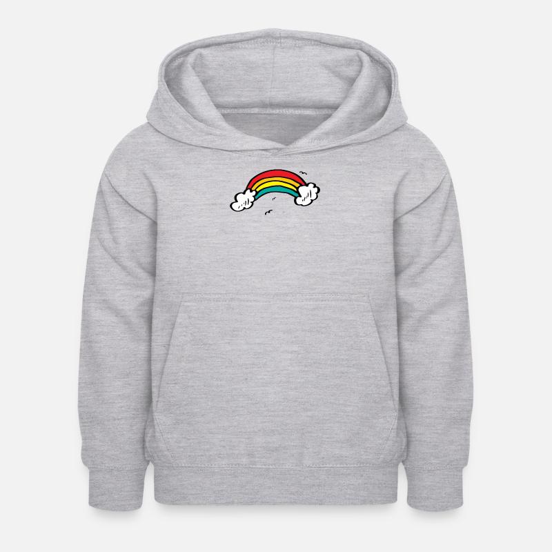 Lebendiger Regenbogenbogen - Kinder Hoodie - Hellgrau meliert